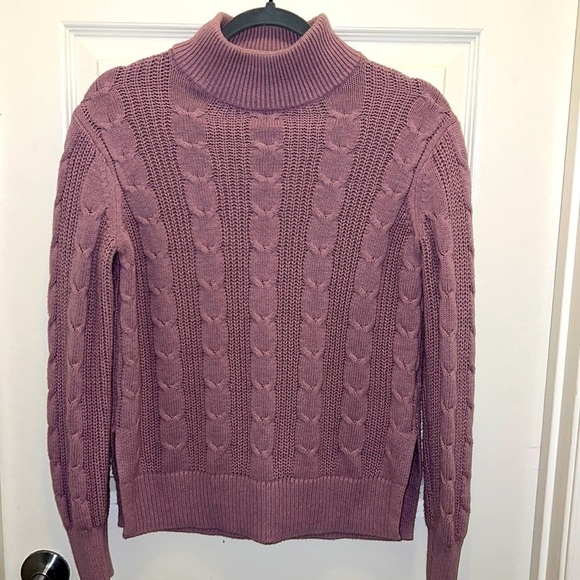 Banana Republic Sweaters - Banana Republic mock neck cable knit sweater. EUC. Lavender. Size XS.